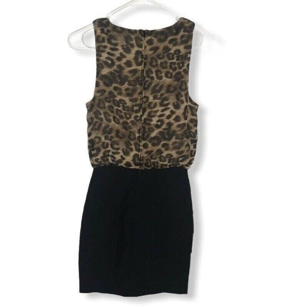B Darlin Dress Leopard Print Black Embellishment Neck Sleeveless Size 3/4 - Picture 2 of 9
